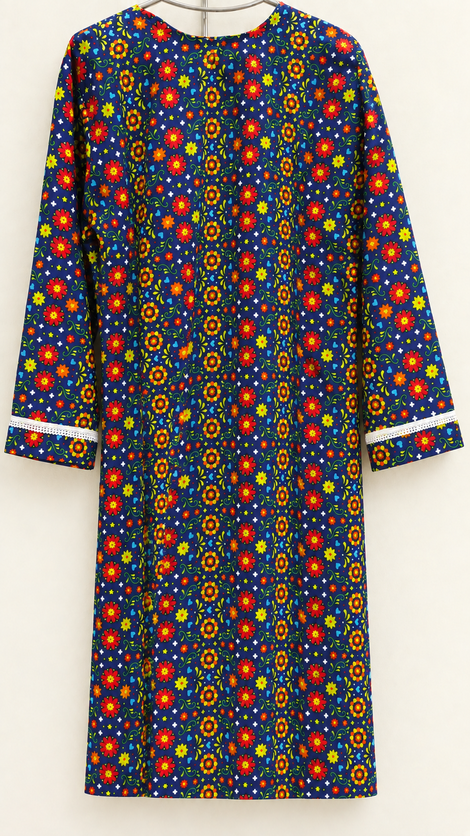 Navy Blue Multicolor Floral China Wool 2-Piece Stitched Suit