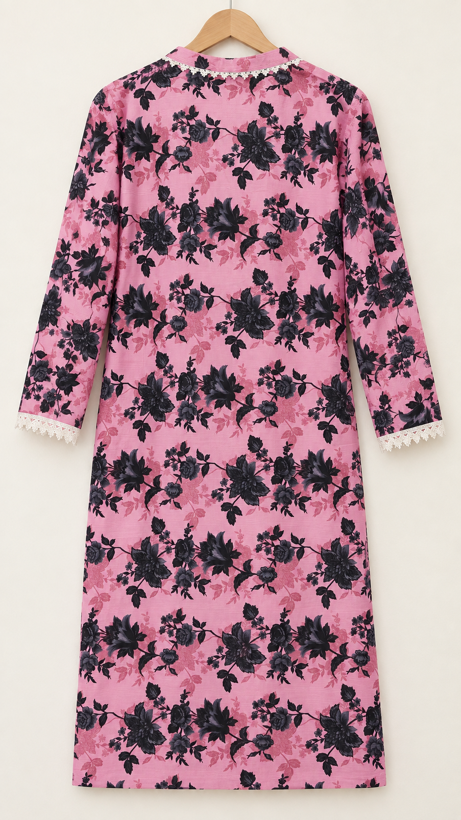 Dusty Pink & Black Floral 2-Piece Stitched Suit