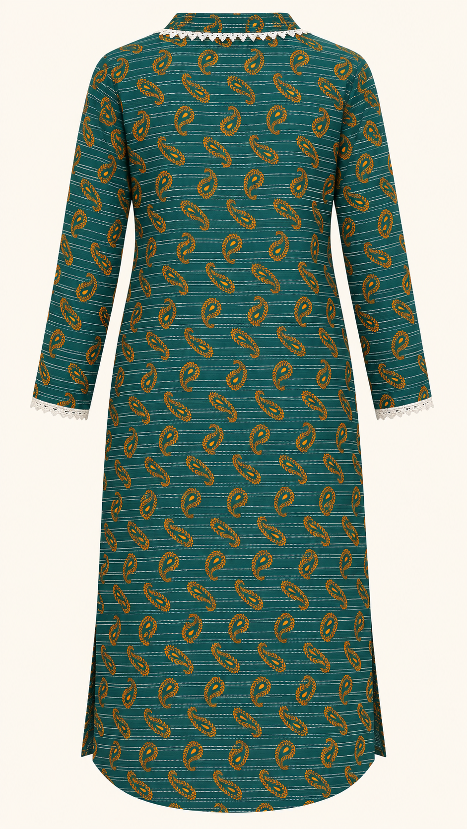 Deep Teal & Mustard Paisley 2-Piece Stitched Suit